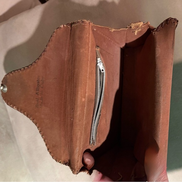 Brown Crocodile Leather Clutch